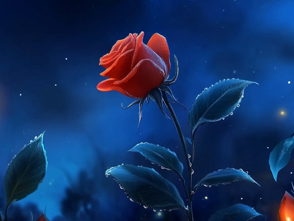 Rose in der Nacht