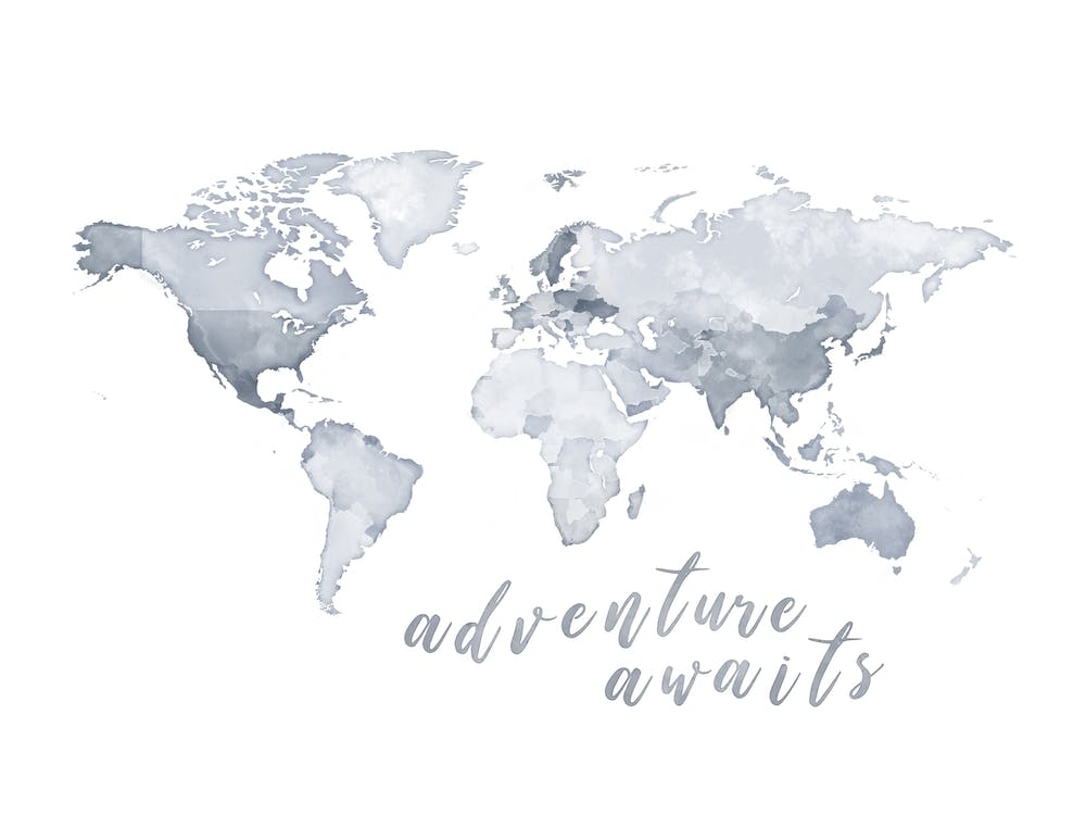 Blue World Map Adventure Awaits No 208