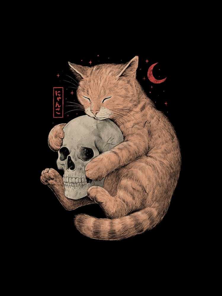 Till Death Do Us Purr Dark Cat Skull 1
