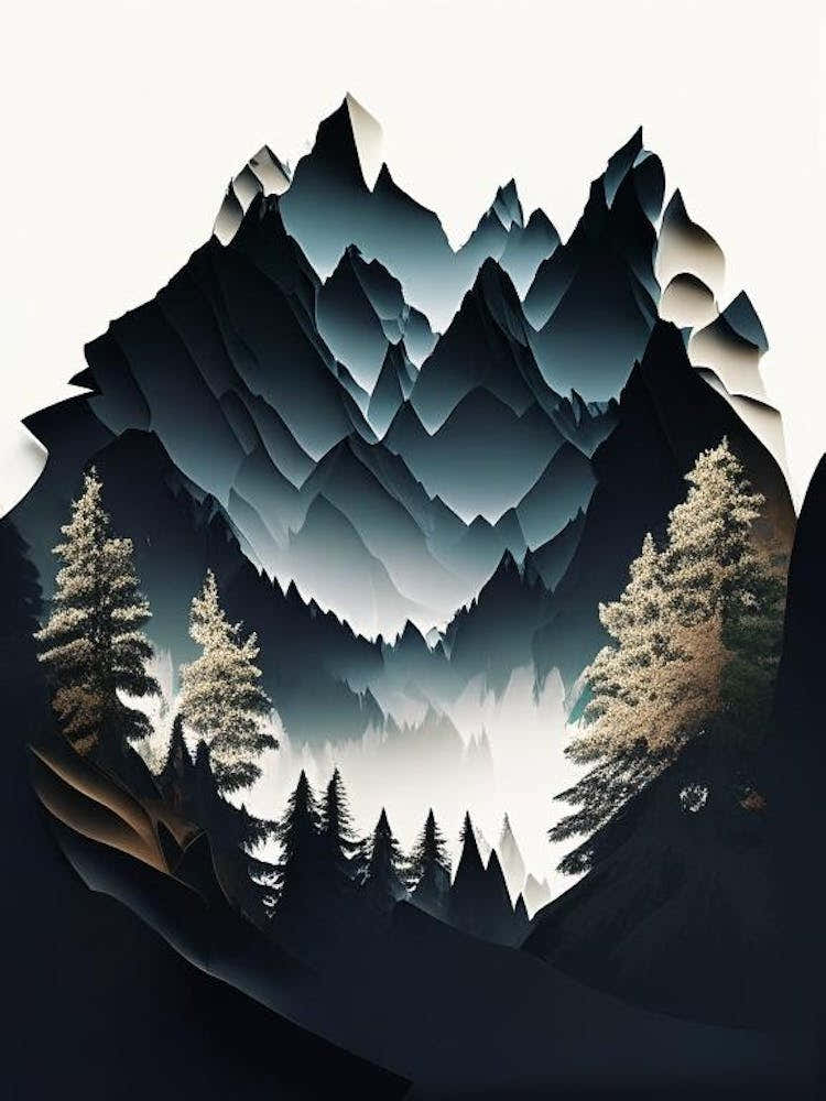 Berchtesgaden National Park Germany Cut Out Paper
