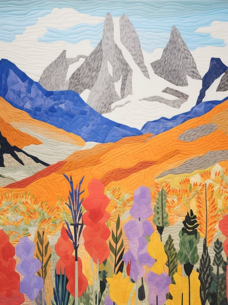 Mount Cook New Zealand 2 Colourful Mountain Illustration