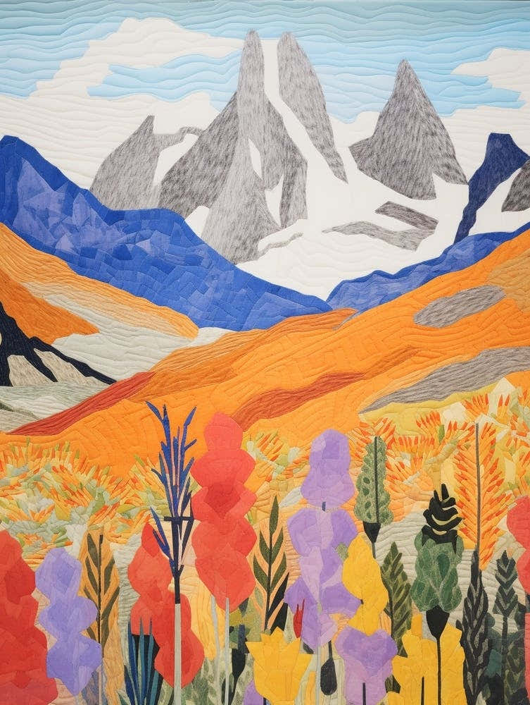 Mount Cook New Zealand 2 Colourful Mountain Illustration