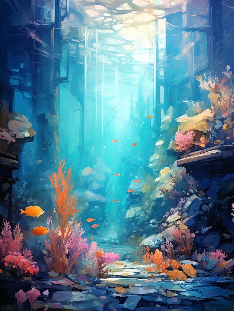 Underwater Abstract Minimalist 4