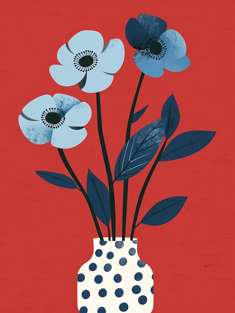 Blue Poppies Canvas Print 1