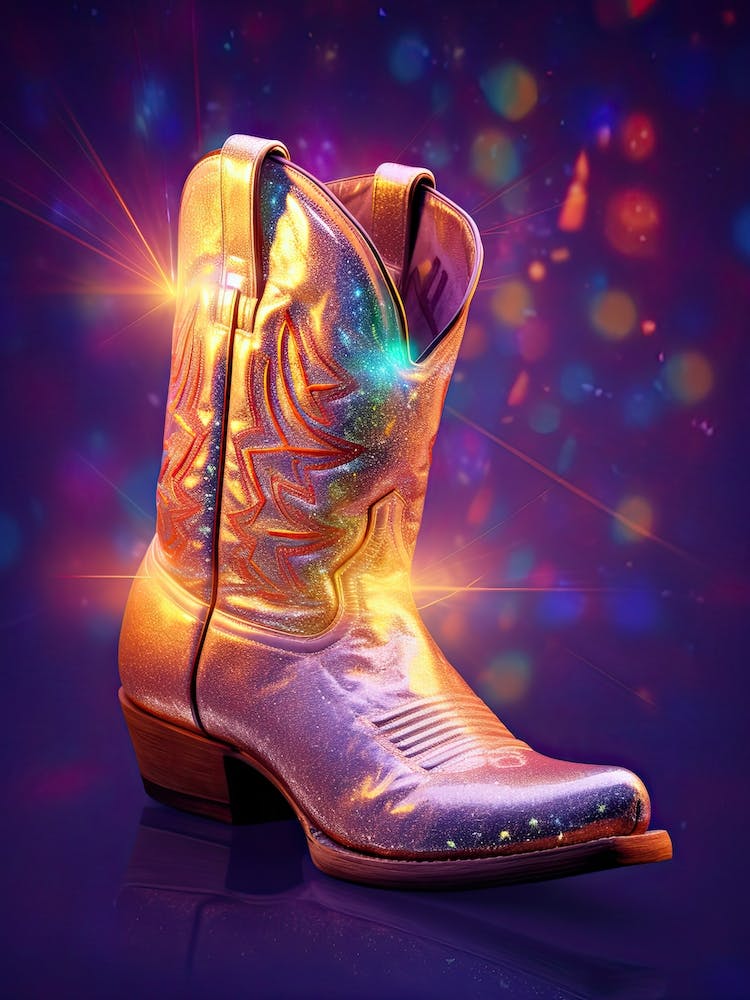 Disco Fever Rainbow Cowboy Boots 1