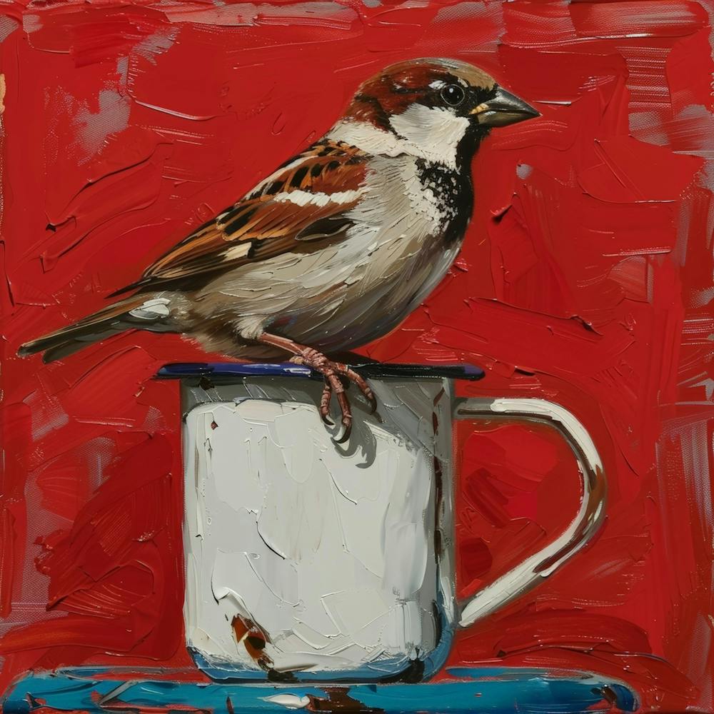 Sparrow In A Cup 1