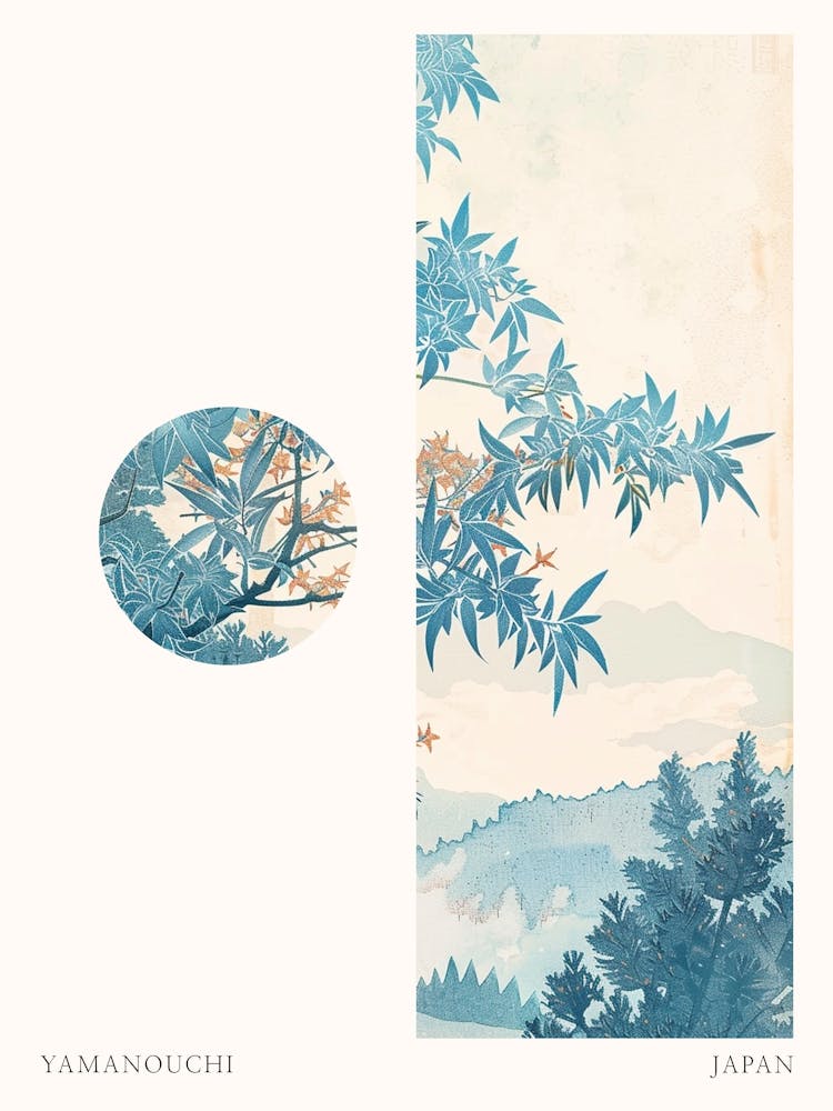 Yamanouchi Japan 3 Cut Out Travel Poster