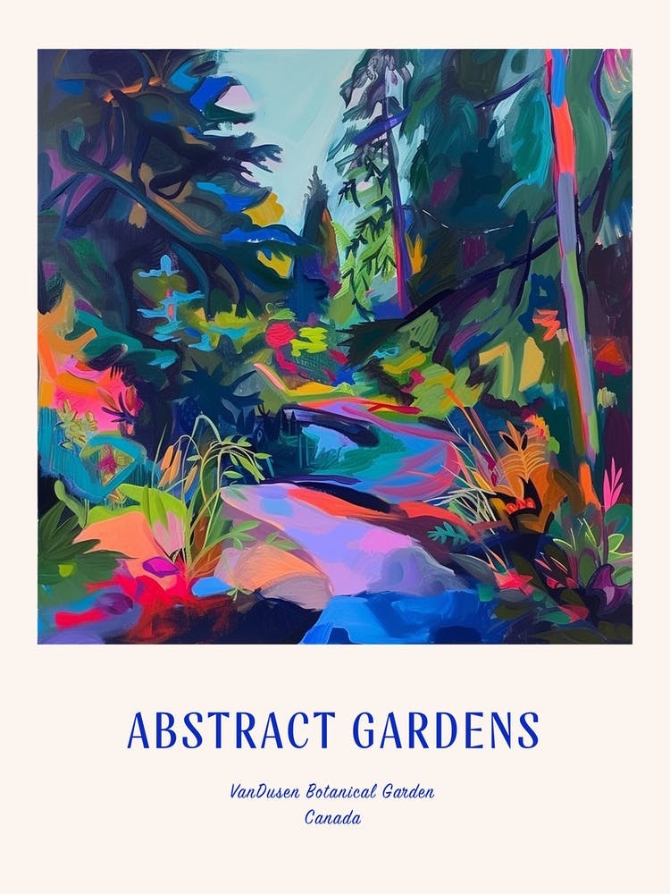 Colourful Gardens Vandusen Botanical Garden Canada 2 Blue Poster