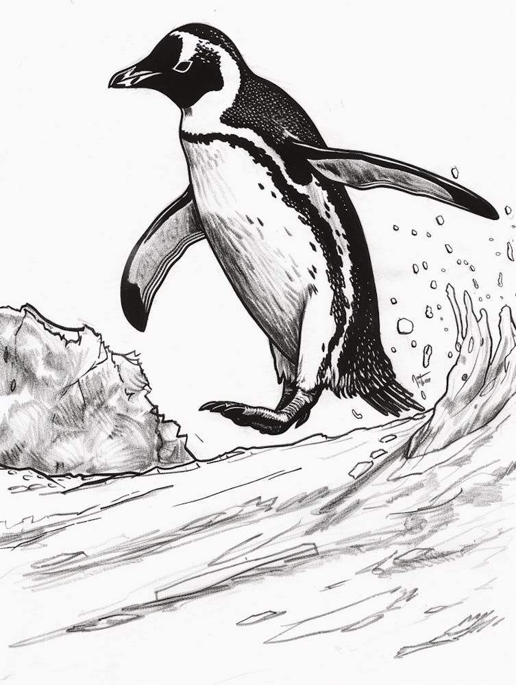 Emperor Penguin Sliding On Ice 2