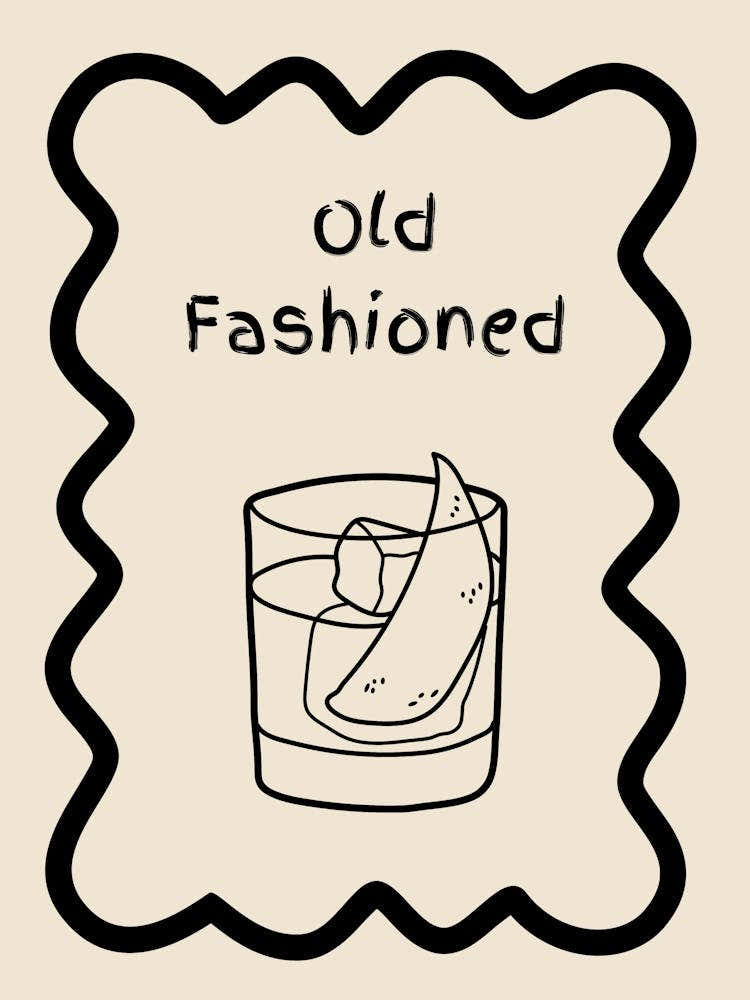 Old Fashioned Doodle Poster B&W