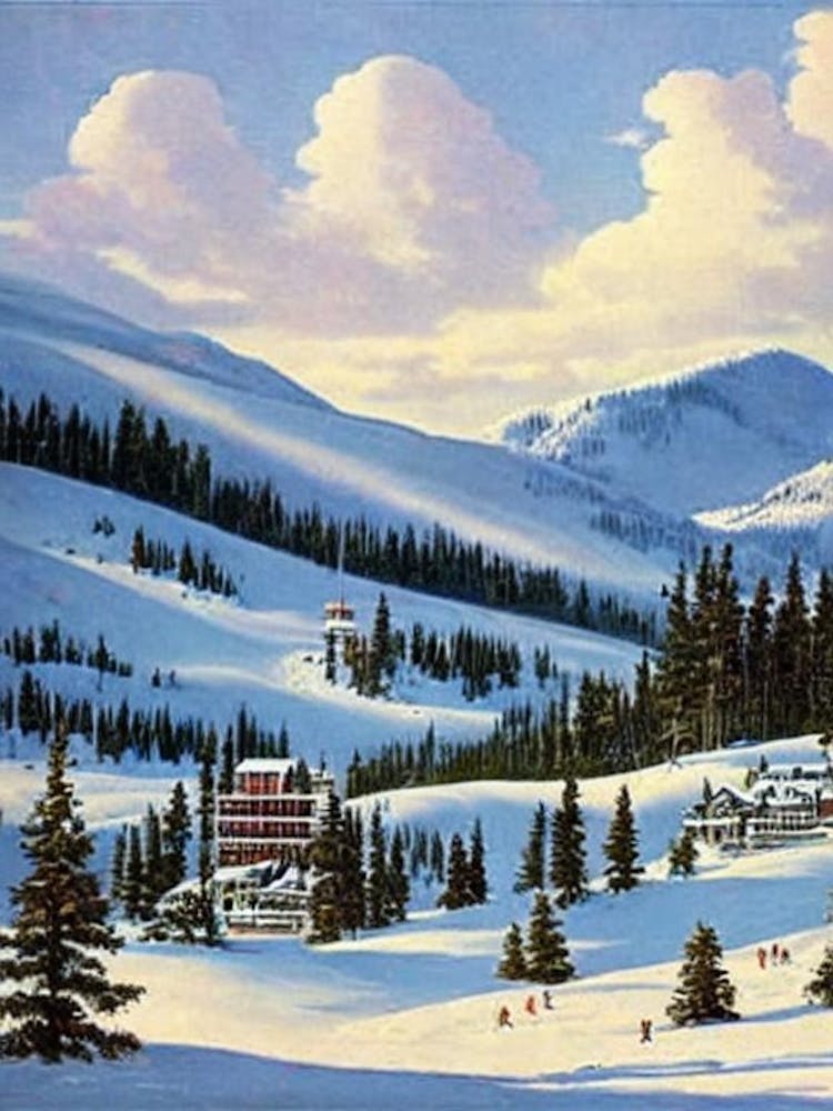 Snowshoe, Usa Skigebiet Vintage Landschaft 1 Ski Poster