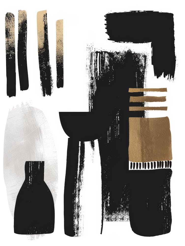 Abstract Black And Gold Canvas Print 1