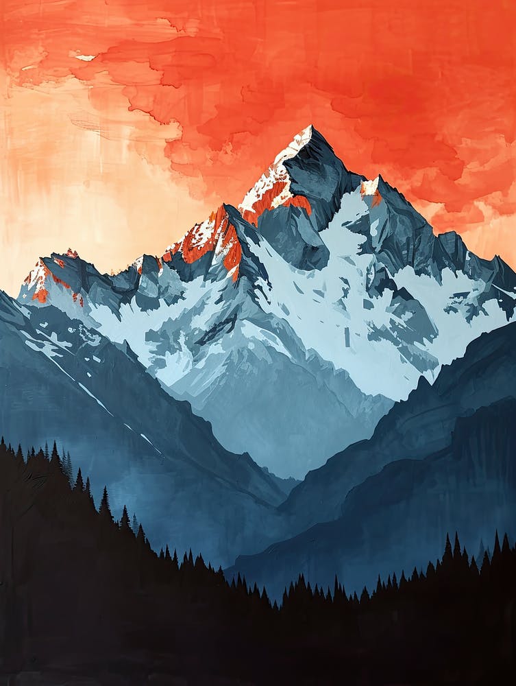 Horizon Hush: Minimalist Peakscape