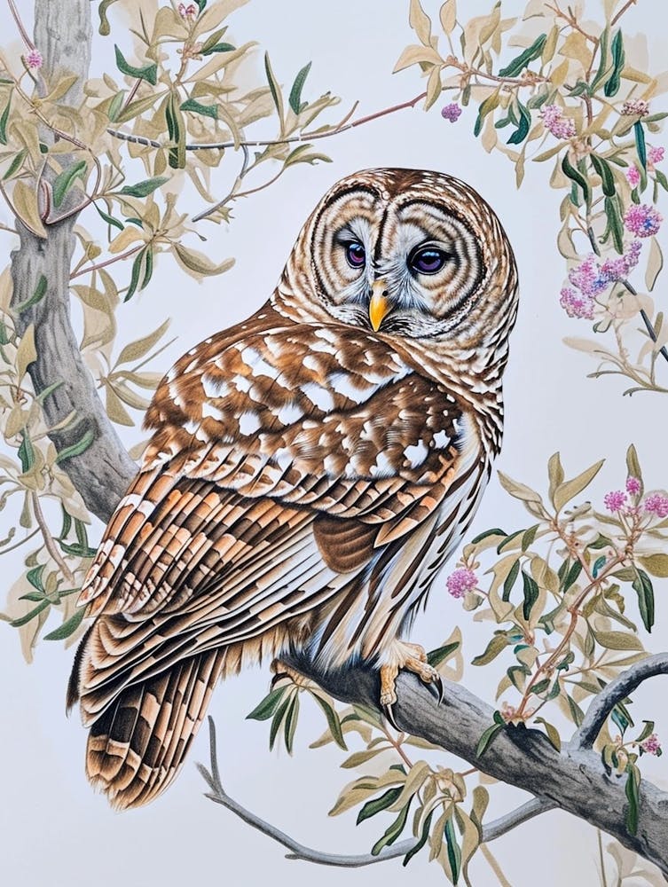 Barred Owl Marker Drawing 3