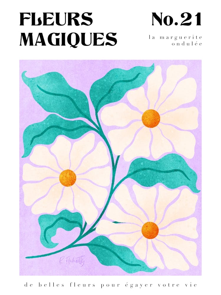 Wavy Daisy Modern Floral