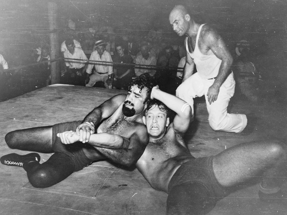 Wrestling Match Sponsored By American Legion, Sikeston, Missouri By Russell Lee