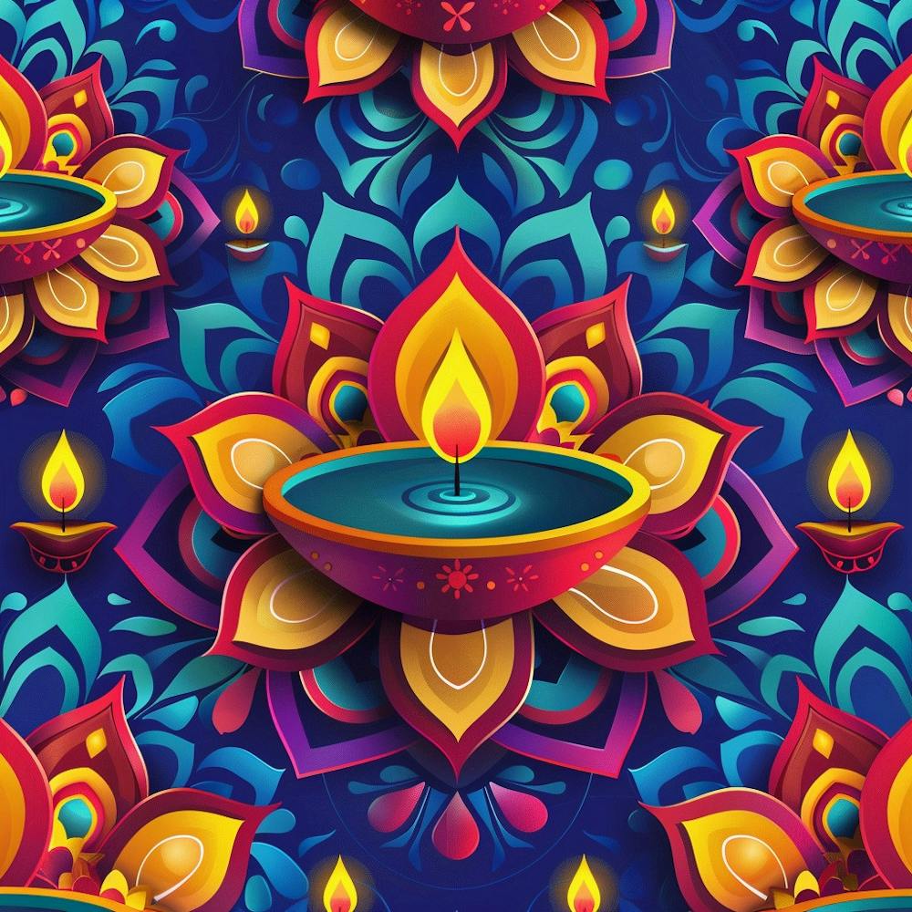 Diwali Themed Banner Texture Featuring Rangoli