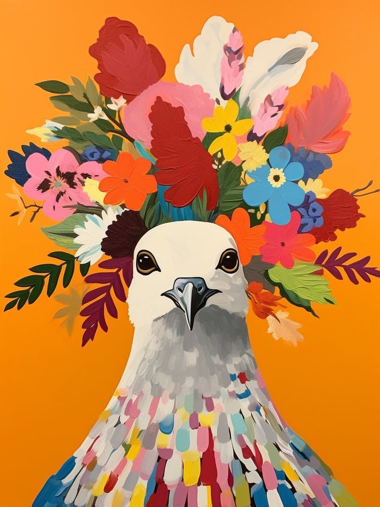 Bird With A Flower Crown Dove 2