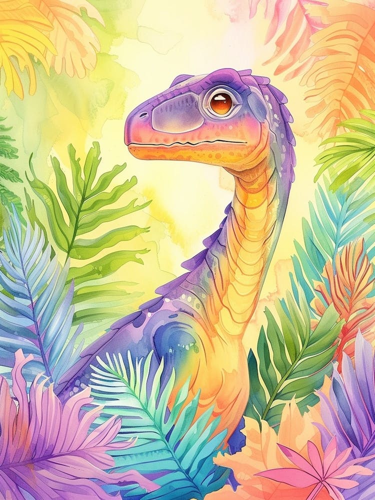 Rainbow Pastel Dimorphodon Dinosaur