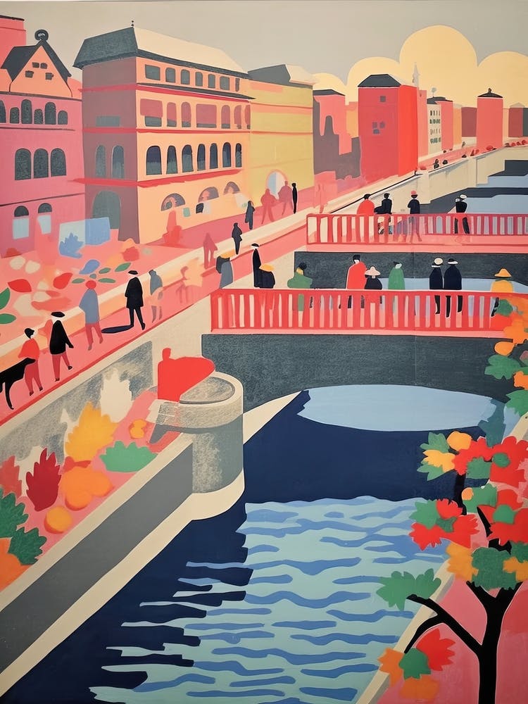 Ponte Sant Angelo, Rome Italy Colourful 1
