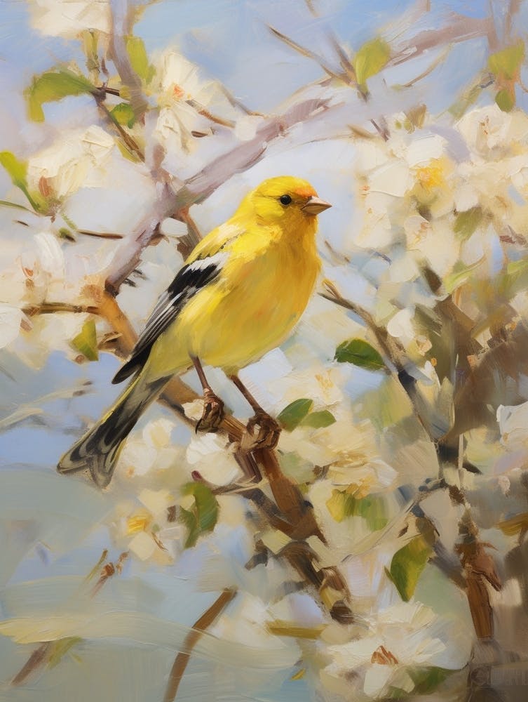 Bird Painting American Goldfinch 3
