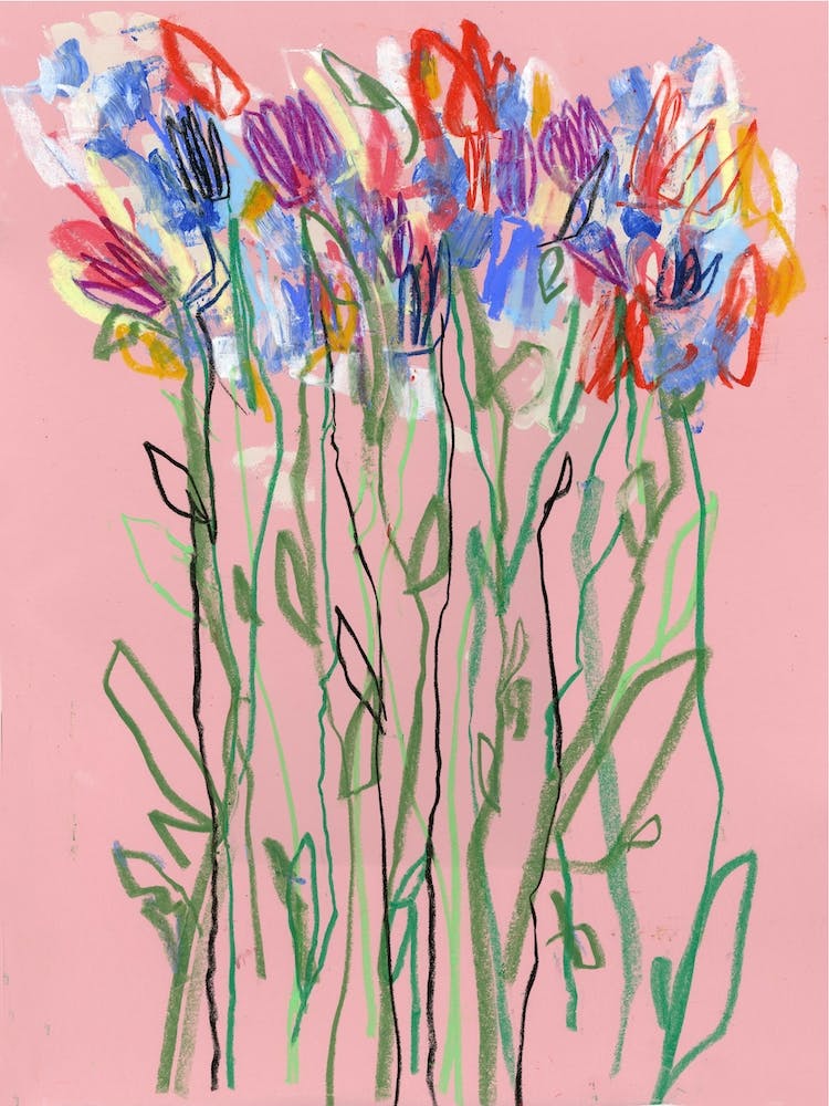 Abstract Pink Sky Flowers