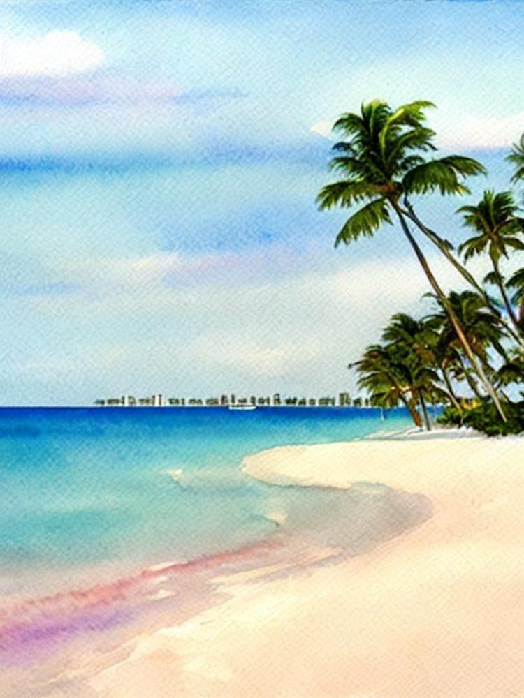 Fort Lauderdale Beach, Florida Watercolour