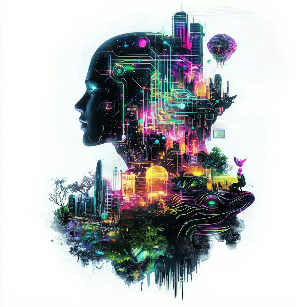 Futuristic Cityscape.Generated AI. Wall 3