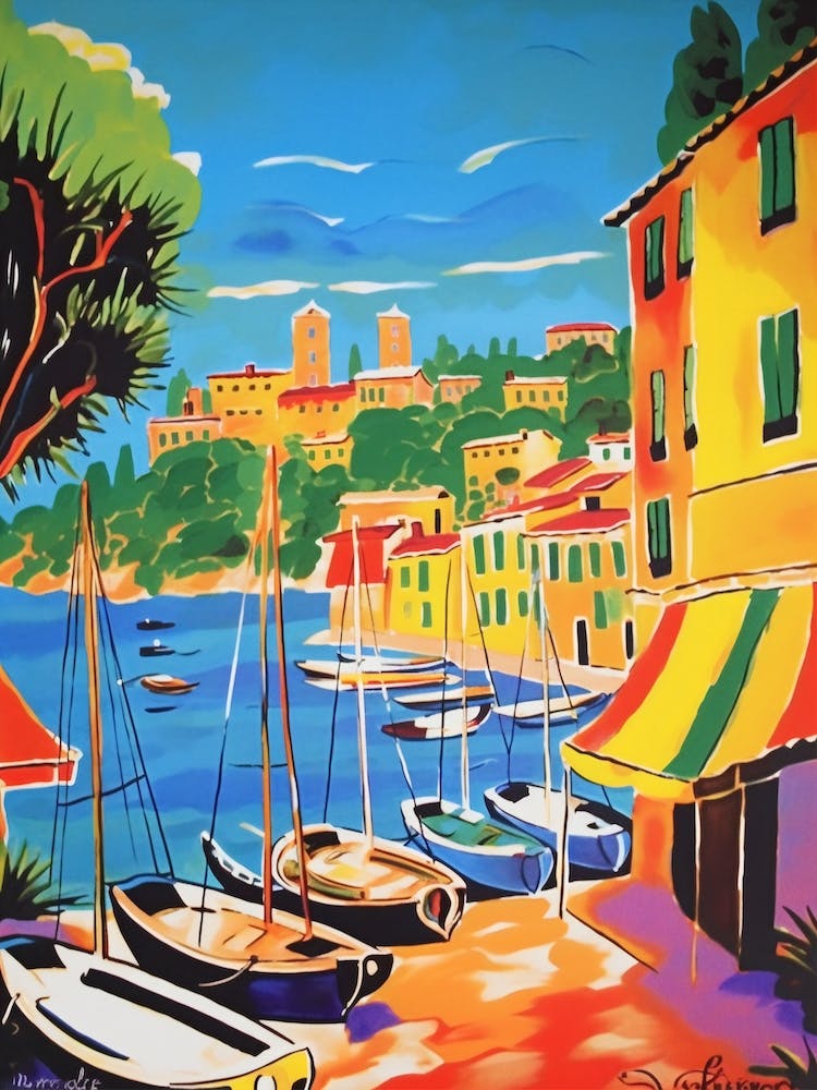 Portofino Italy 6 Travel Poster Vintage