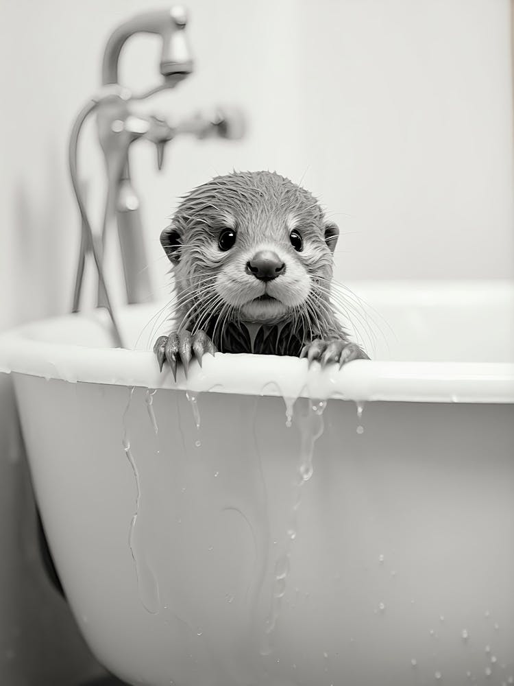 Bathroom Poster Otter Gift Print Bathroom Wall Decor Bathroom Wall Art Bathroom Kids Art Otter Bathroom Wall Decor Animal