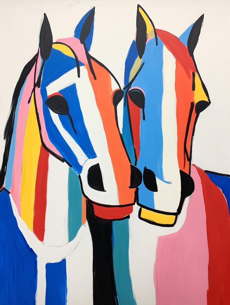 Colourful Kids Animal Art Horse 2