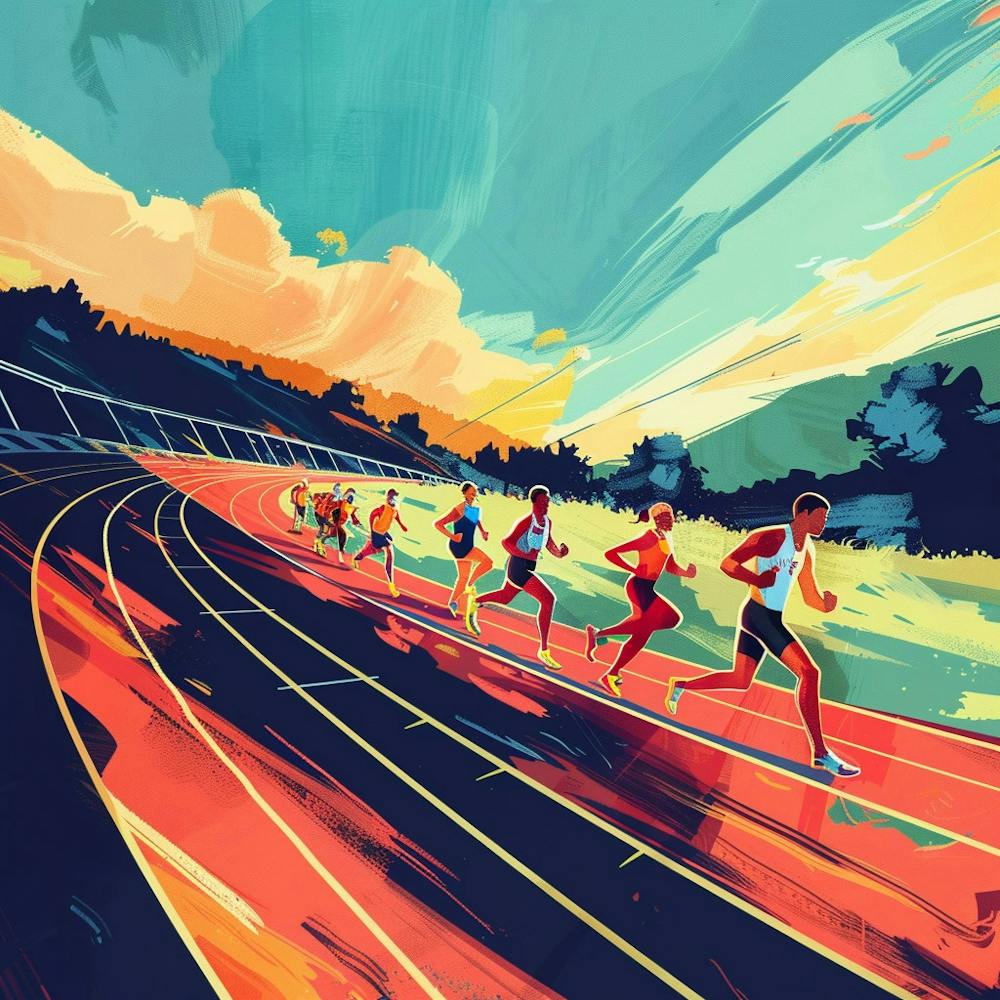 Coureurs sur la piste