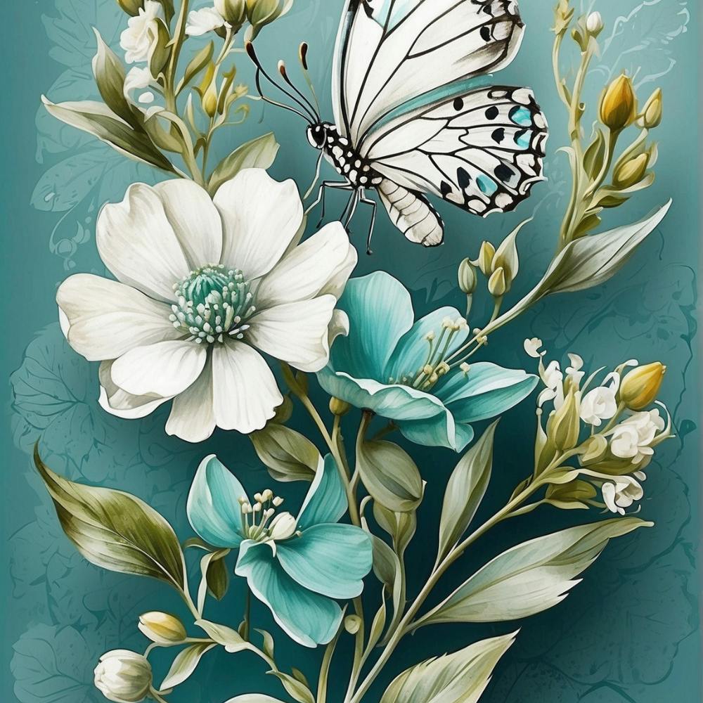 Butterfly And Flowers