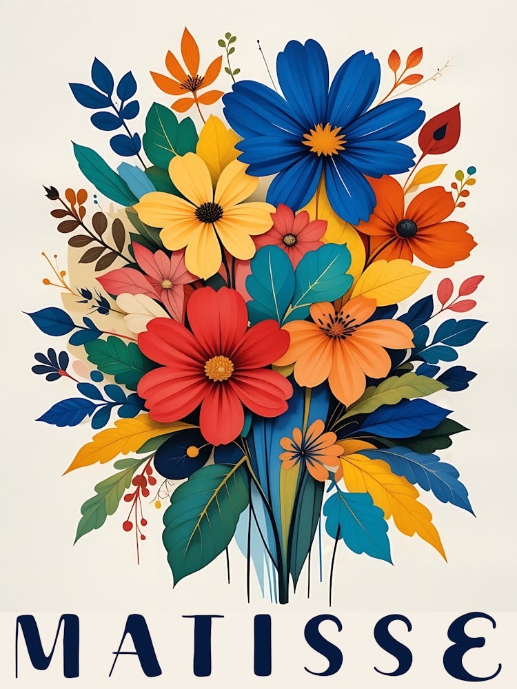 Henri Matisse Inspired Art - Vibrant Colorful Flowers 2