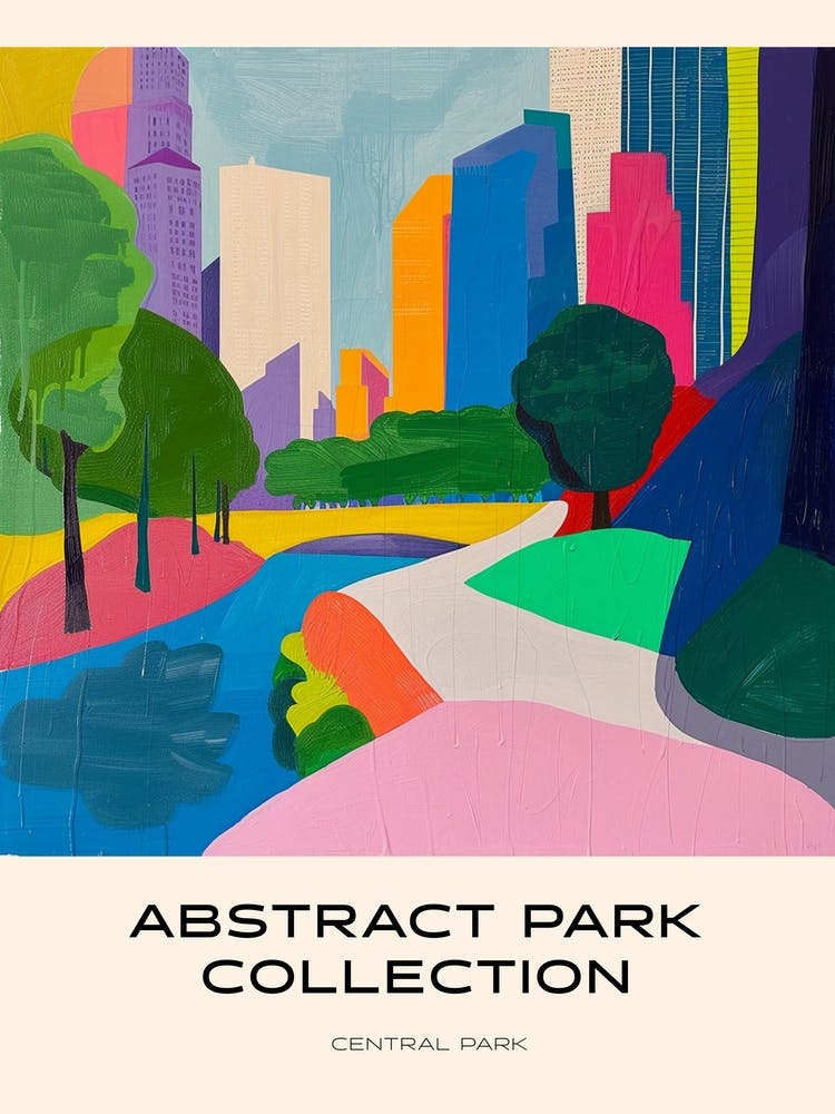 Abstract Park Collection Poster Central Park New York City 4