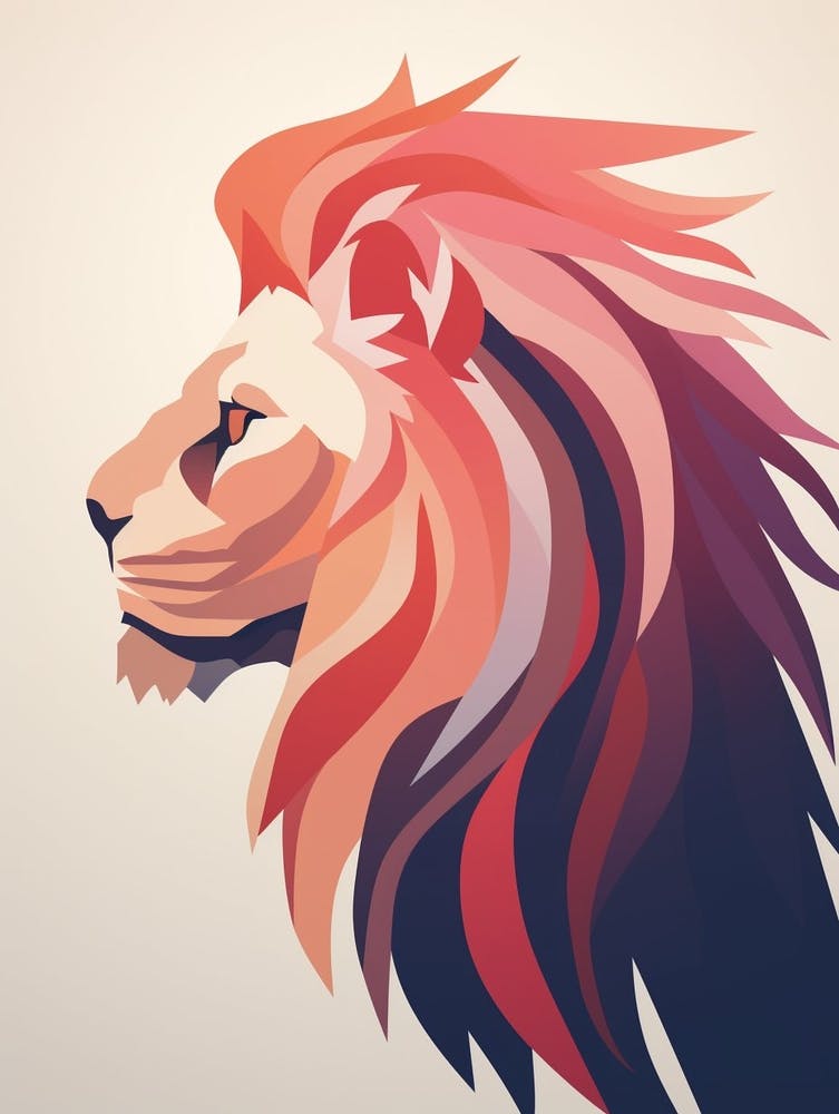 Lion Abstract Pop Art 12