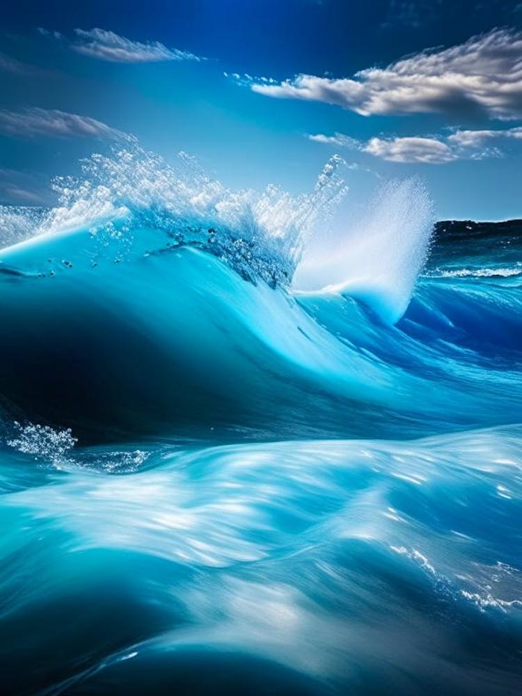 Rushing Water In Deep Blue Sea Water Waterscape Photography 2