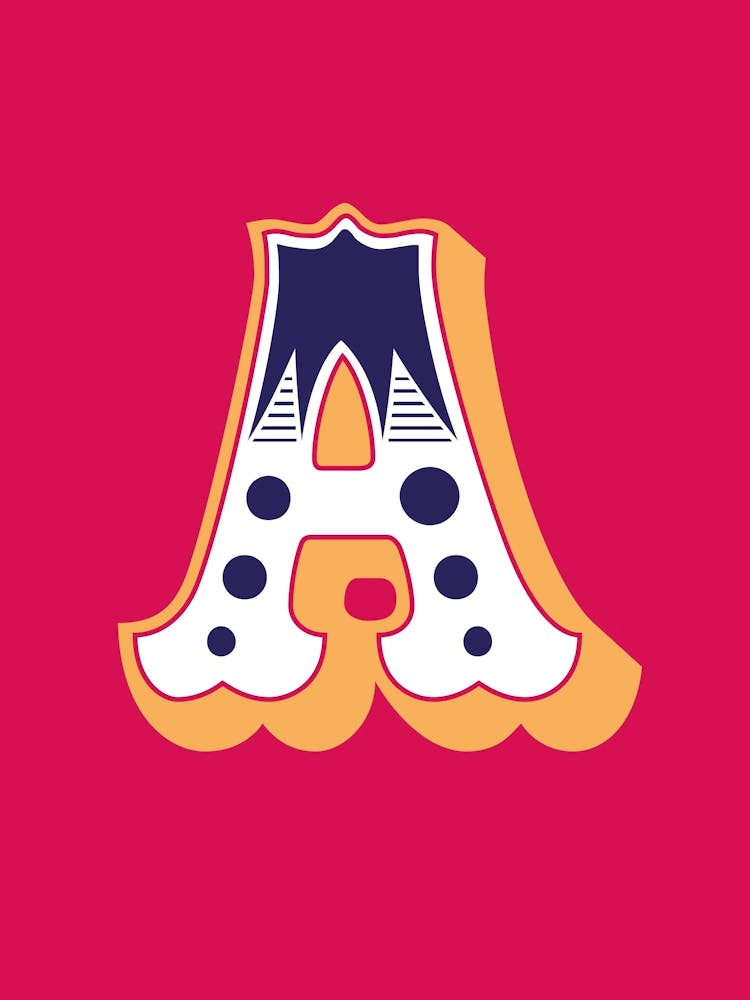 Decorative Showman Letter 'A' Pink Blue Mustard