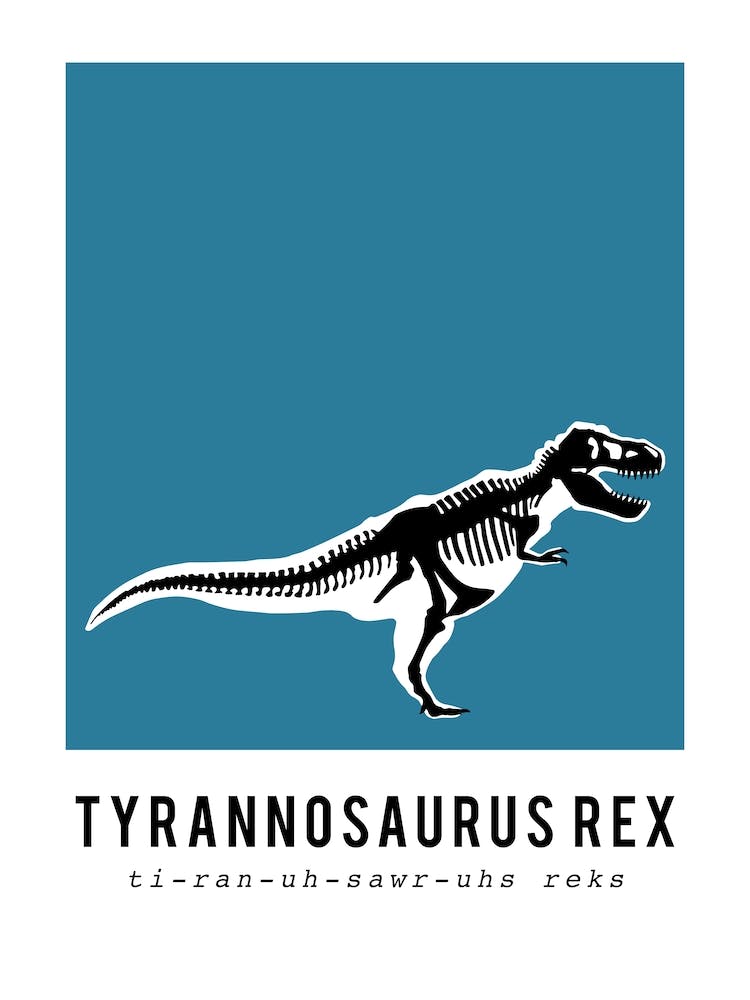 T Rex, Dinosaurier Jungenzimmer Deko, Blau