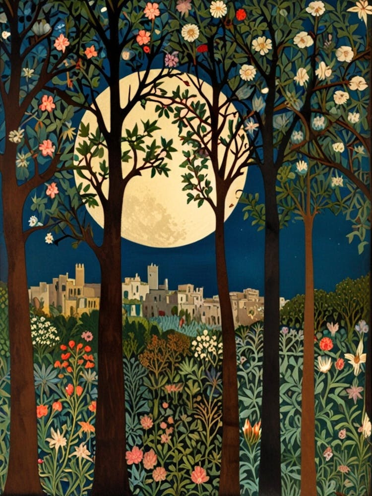 Moonlight In The Woods William Morris 1