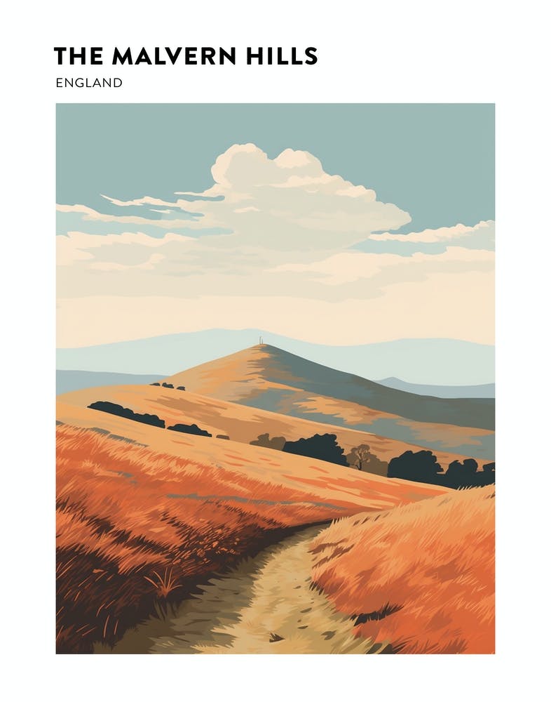 The Malvern Hills England 1 Hiking Trail Landscape Poster