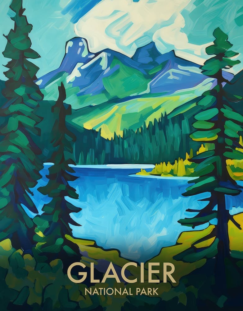 Glacier National Park Vintage Travel Poster 11