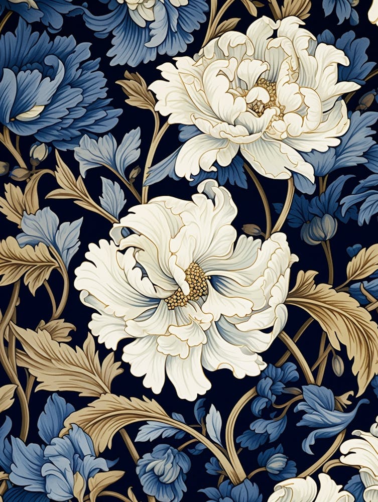 Blue And White Flowers 1