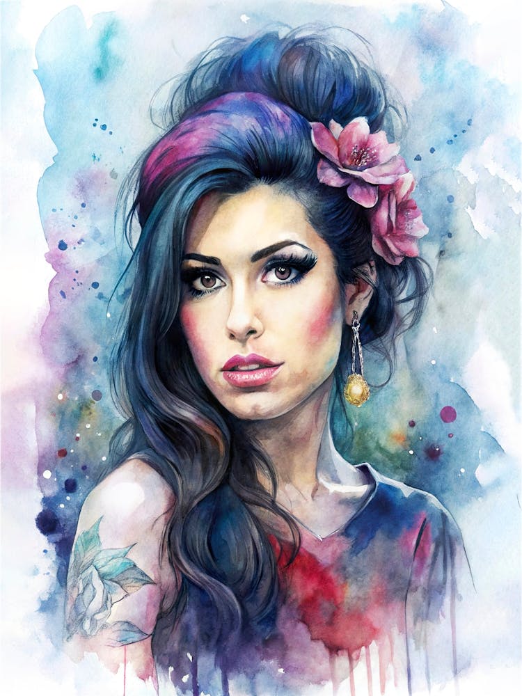 Amy Winehouse In Watercolor 2