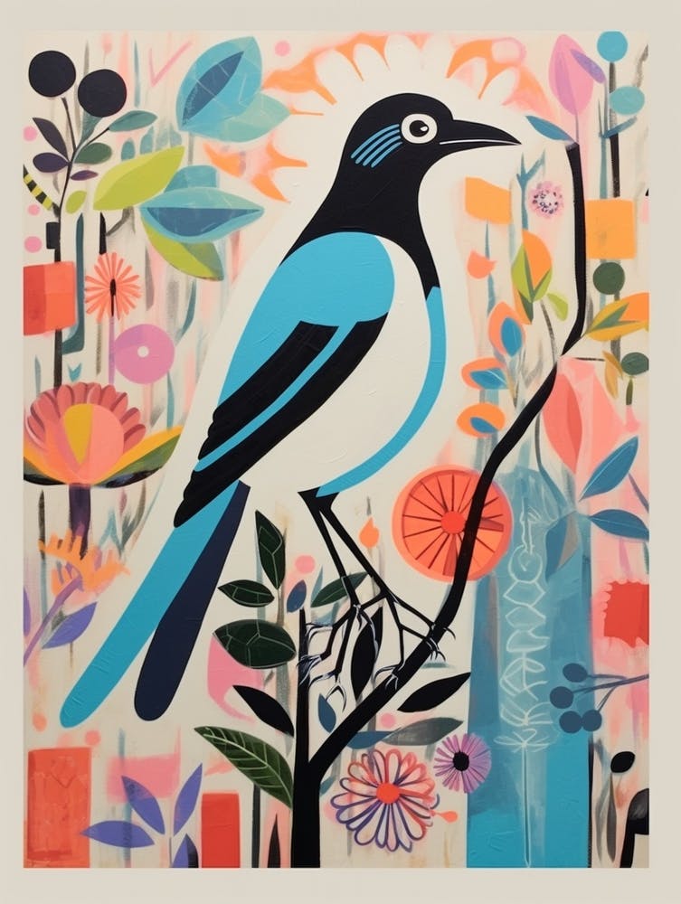 Colourful Scandi Bird Magpie 4