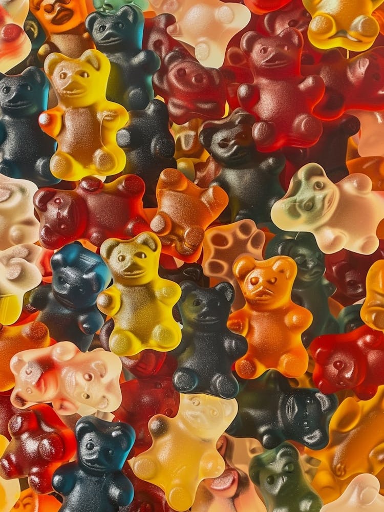 Vintage Gummy Bears Retro Collage 1