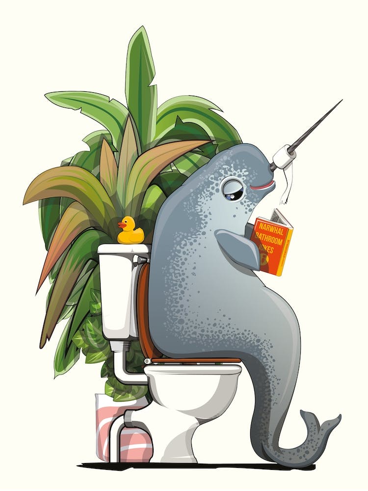 Narwhal On The Toilet