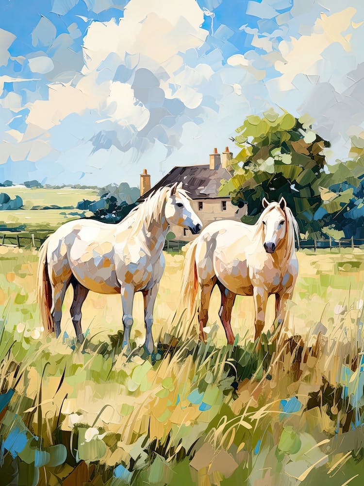 Horses Painting In Cotswolds, England 2