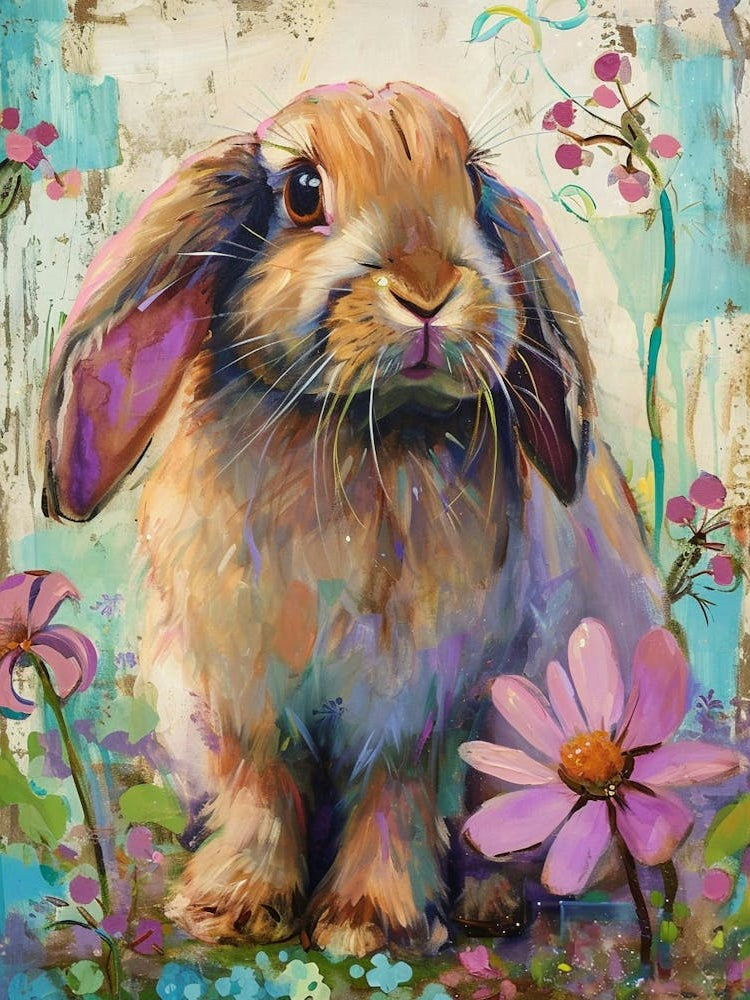 Holland Lop Rabbit Painting 2