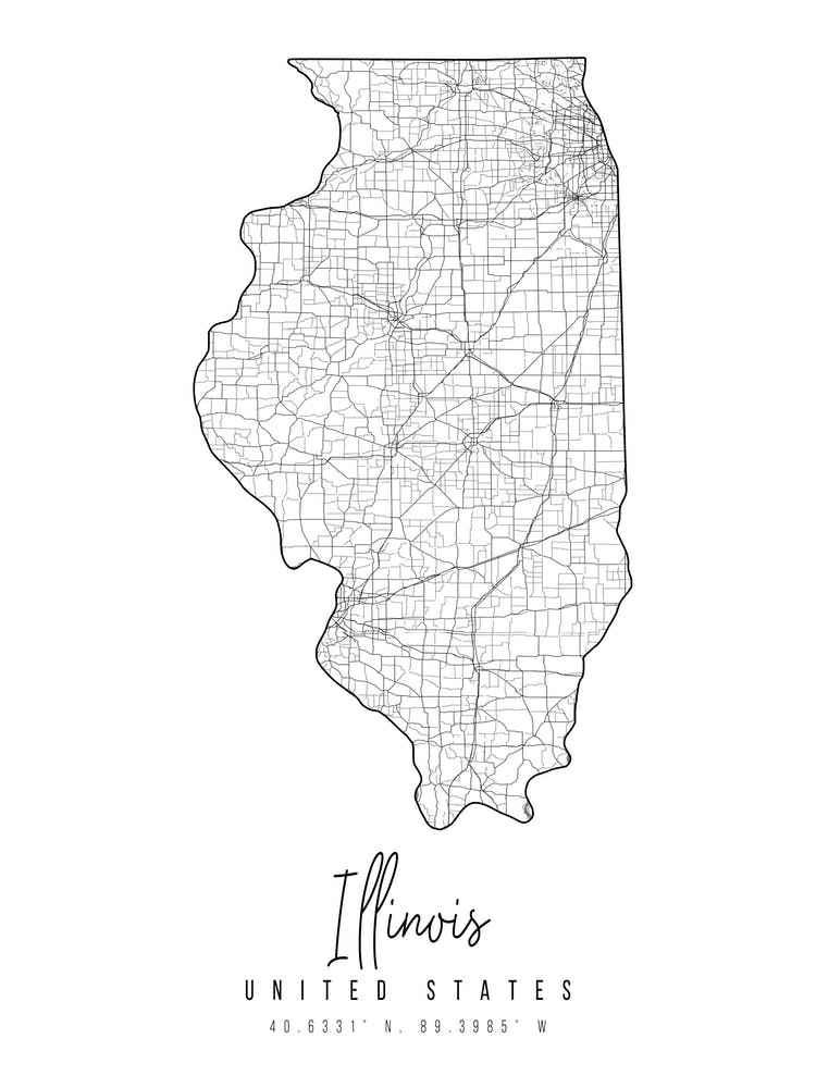 Illinois Minimal Street Map